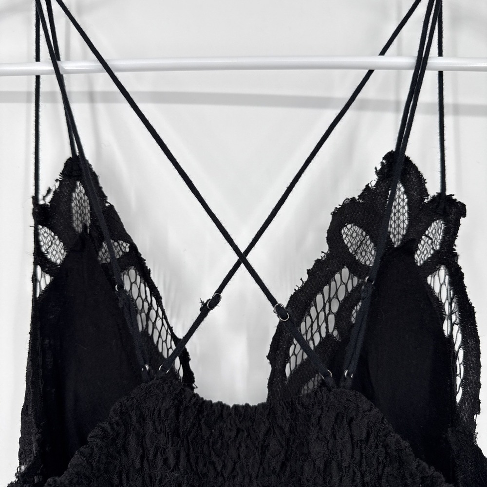Free People FP One Adella Slip Dress Boho Lace Black Coquette Whimsigoth Small - Picture 6 of 7